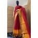 PURE CUTTON SAREE (DHOTI) (YELLOW AND RED)