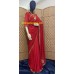 VICHITRA SILK WITH HAND WORK SAREE (RED COLOR)